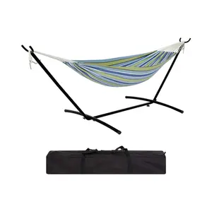 Hammock with Stand for Outside, 2-Person Outdoor Portable Hammock, 500lb Capacity + Waterproof Carry Bag, for Outside Garden Yard