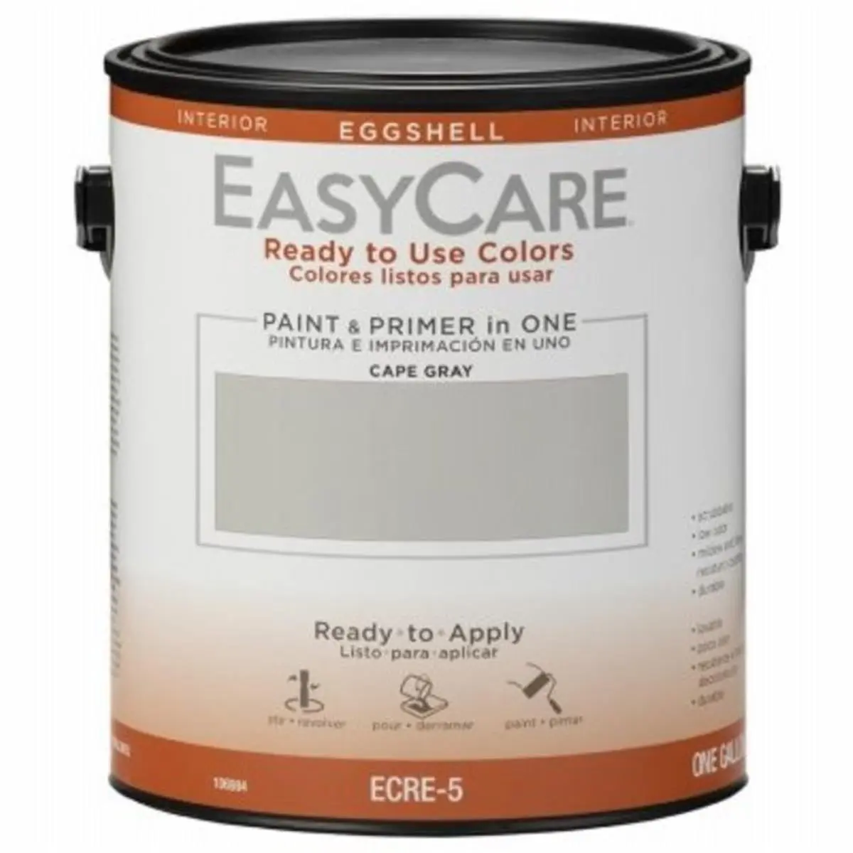 212 MAIN 1 gal Cape Gray Eggshell Acrylic Latex Interior Paint & Primer - Indoor Use, Automotive & Motorcycle Paint Care, Quick Drying, Non-Spatter Formula, Easy Soap & Water Clean Up, VOC <50g/L ECRE-5, High-Quality Material, Easycare