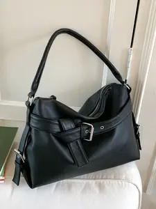 Personalized trendy handbag tote bag, casual and versatile shoulder crossbody bag, textured and fashionable shoulder bag, commuting shoulder crossbody bag, Pu Tote Satchel, suitable for daily matching, commuting and other scenarios.