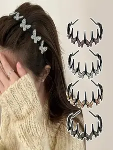 Ladies' wavy headband, bangs hair clip, lazy woven headband, simple fairy multifunctional anti slip headband, butterfly headband, No Slip Headbands