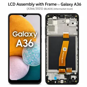 LCD Assembly with Frame for Galaxy A36 (A366/2025) (BLACK) (Aftermarket Incell)