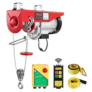 VEVOR Electric Hoist, 1760 lbs 120V Electric Winch with 328 ft Wireless Remote Control, 40 ft Single Cable Lifting Height, Single/Double Slings, Emergency Stop, Lift Hoist for Garage Warehouse Factor