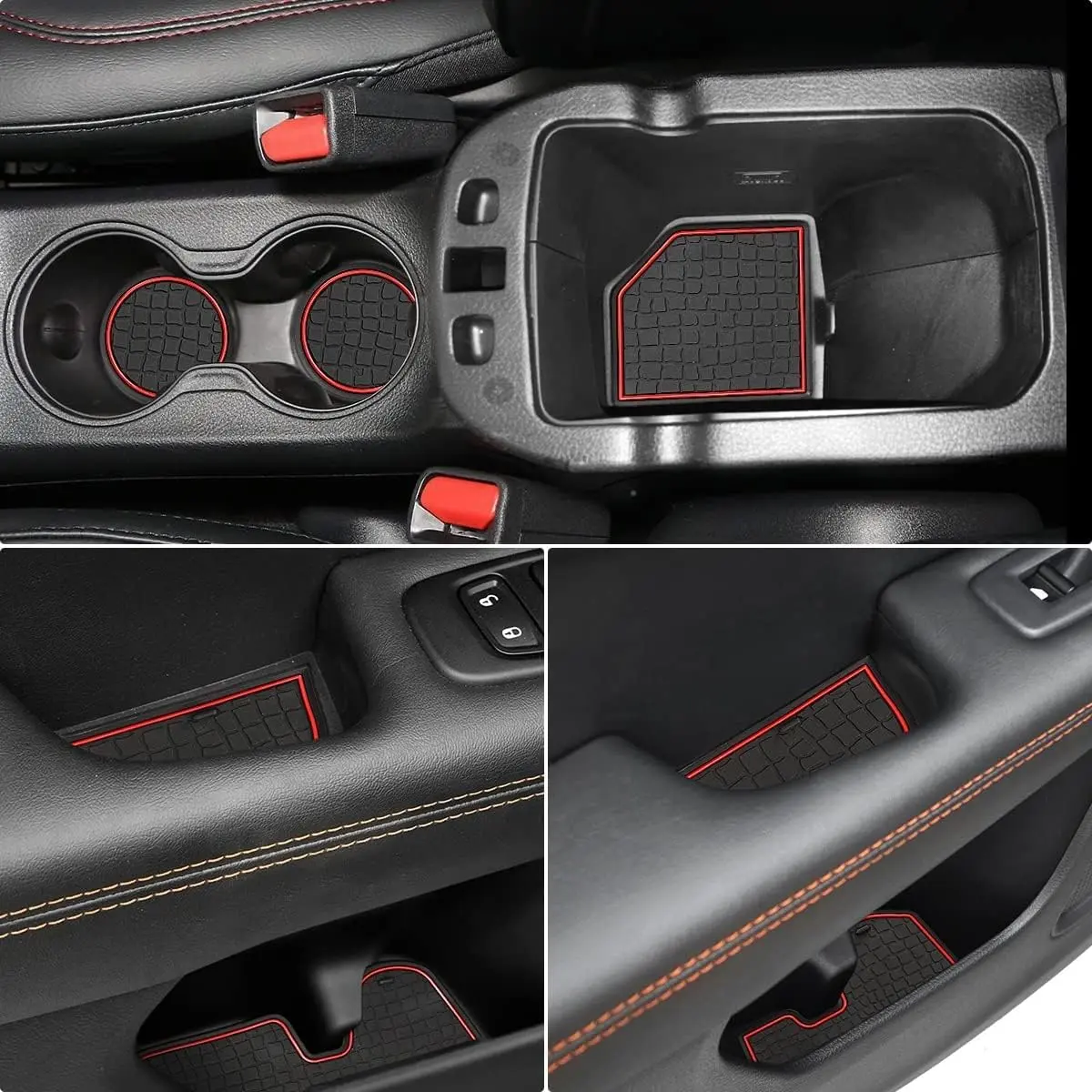 Anti-dust Door Mats for 2018 2019 2020 2021 Compass Accessories Interior Gate Door mats Liner Inserts Cup Console Mat(Pack of 20, Red)