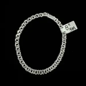 925 Silver Chino Bracelet 5mm - 8” Long