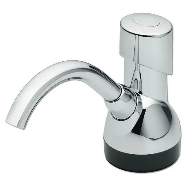 GOJO Chrome Finish Counter Mount Manual Pump Soap Dispenser - 1500ml, GOJ 8500-01 CX, Sanitary-Sealed Refills, Dripless Flow, Leak-Proof, Durable, Counter-Cleaning Design, Lifetime Guarantee for Business & Public Facilities