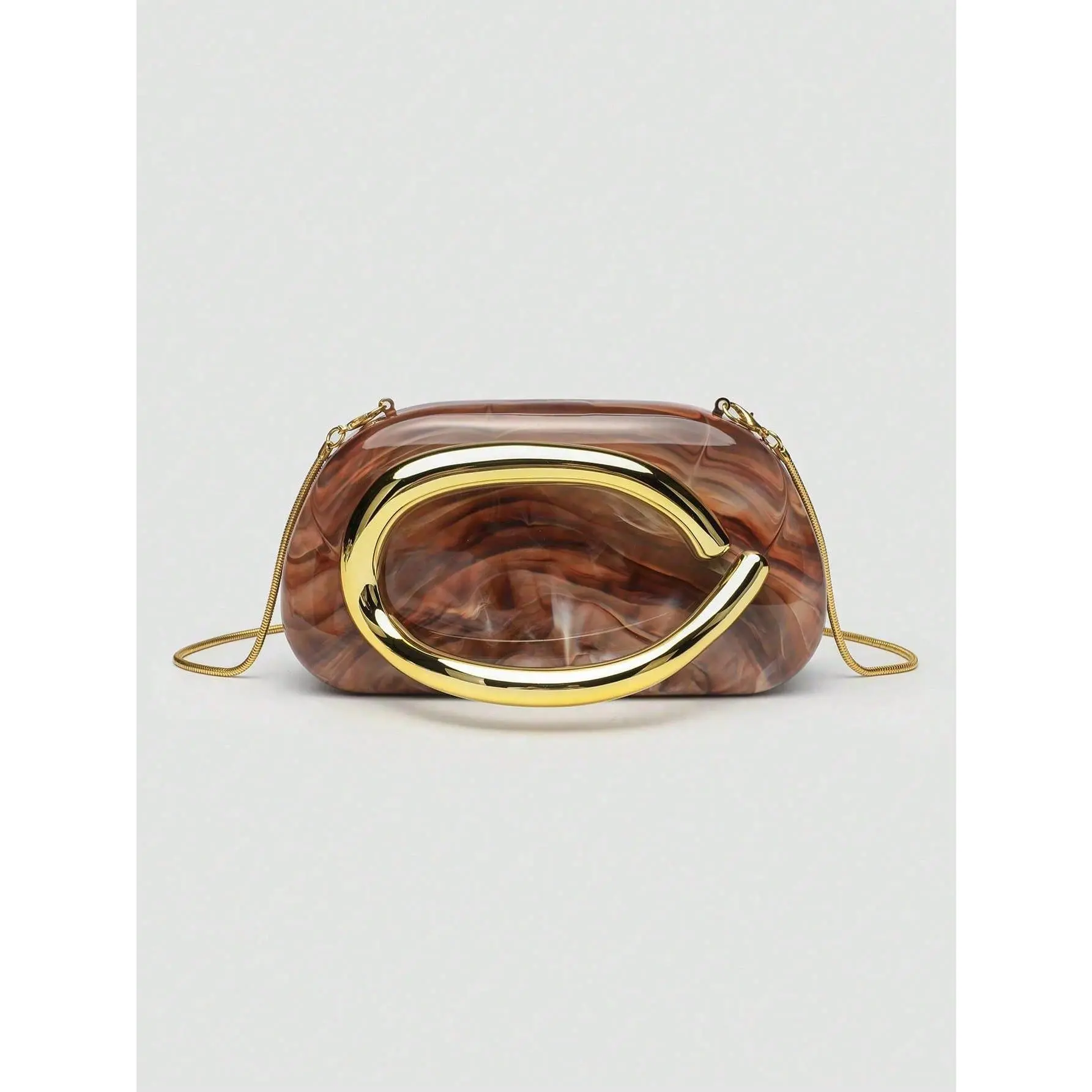 [Quick Local US Shipping] Women's Synthetic Top Handle Clutch Bag - 1pc, Gold, Knot Design, Chic Elegant, 2025 Holiday Accessory, Personalized Valentine’s Day Gift, Valentines Day, Women's Clutches & Wristlets, Personalized Gift, Clutch Women's Clutches &