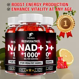 NAD+ Gummies, Resveratrol, with Zinc + Vitamin B3 & D3, Anti-Aging Gummies - Supports Cellular Energy & Repair,Vitality, Healthy Aging, Metabolism
