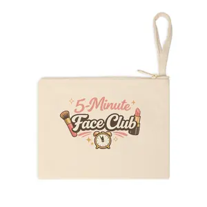 5-Minute Face Club Accessory Zipper Pouch | Makeup Bag, Cosmetic Organizer