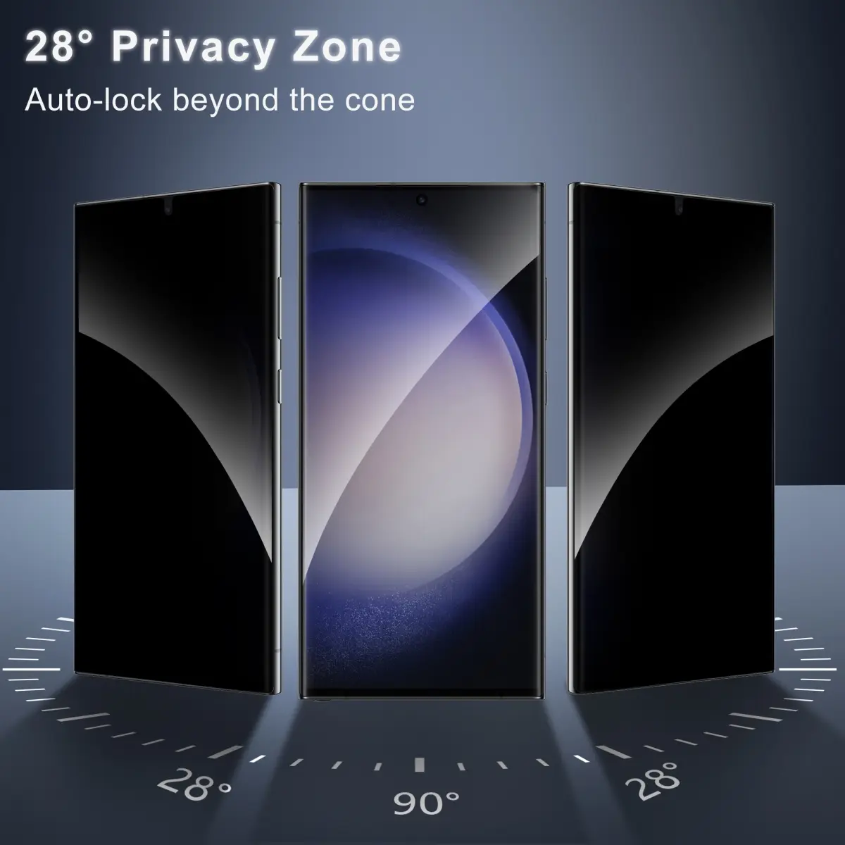 JavoYion 3-Pack Privacy Screen Protector for Samsung Galaxy Series Smartphones - Tempered Glass/Soft Film, Fingerprint Unlock, Anti-Spy, Case-Fit, Ultra-Smooth Touch, Cellphone Devices Accessories, Enhanced Protection