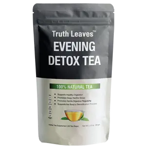 Evening Detox - Gentle Herbal Colon Cleanse with Senna, Dandelion & Ginger - Caffeine Free Sleep Tea for Deep Rest