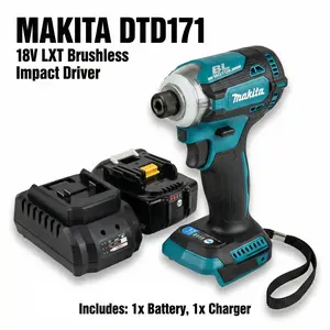 Makita DTD171 Brushless Impact Driver  With 18V Battery Charger for Woodworking Assembly  Drill High Torque   Cordless Lithium Nailer Kit