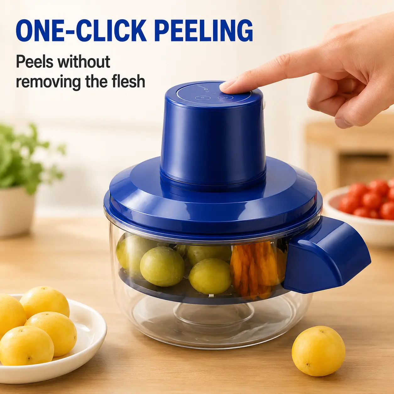 Electric Peeler, Automatic Portable Peeler Machine for Garlic Grapes Cherry Tomatoes Chestnuts, Rechargeable 1300mah Battery Powered Peeler, Type-C Charging Kitchen Gadgets Gift