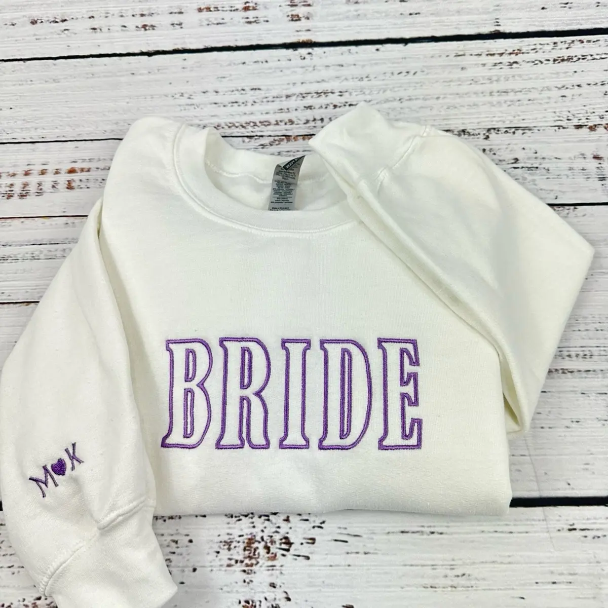 Bride  Embroidered Sweatshirt- Brides gift Sweatshirt - new married Sweater Womenswear- wedding gift - custom wedding Sweatshirt