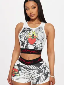 Women Sacred Hearts Mini Shorts - White Womenswear Bottom Casual Everyday Style