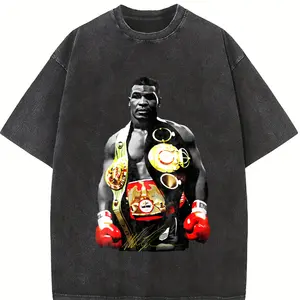 Iron Mike Graphic Tee Undisputed World Heavyweight Champion Belts Vintage Graphic T-Shirt