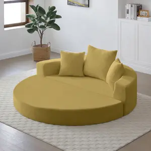 Convertible Sofa Couch Bed Multi-Functional Circular Adjustable Futon No Assembly Compressed Corduroy Floor Lounge Sofa for Apartment Office Bedroom Living Room, Living Room Furniture for Apartment, Lounge, Family Room, Office and Home Seating