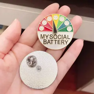 Fashion Mood Switch Metal Pin, Fun Expression Management Badge Brooch, Women's Daily Party Jewelry Gift, Metal Material, 1 Piece Set