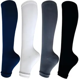 Open Toe Compression Socks for Women Men 15-20 mmHg 4 Pairs Toeless Footless Socks Compression