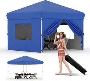 10x10 Pop Up Canopy Tent, Heavy Duty Commercial Instant Shelter with One-Person Setup, UPF 50+ Waterproof, 100 Sq Ft Shade for Outdoor Events, Camping, Farmers Market