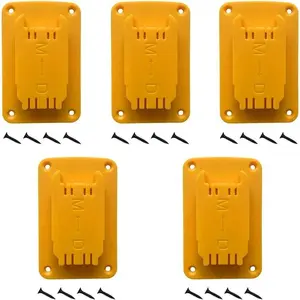 5-Pack Drill Tool Holders for Dewalt 20V/12V & Milwaukee M18, Wall Mount Tool Organizer for Garage Storage (Yellow)