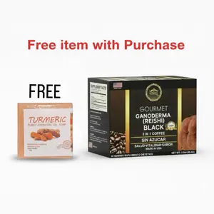 Gourmet Ganoderma (Reishi) Black Coffee - 2 in 1 Instant Coffee, Sugar-Free, Made in USA, 30 Sobres Suplemento Dietetico Beverage