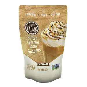 COCONUT CLOUD: Salted Caramel Latte Frappe - Dairy-Free, Vegan, Gluten-Free, Soy-Free, 100% Plant-Based Beverage with Coconut Milk Powder & Coffee