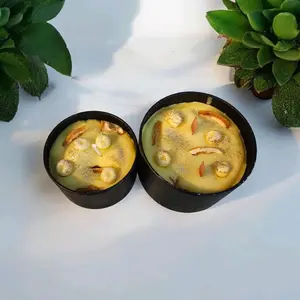 Lemony Apple Scented Candle Set - Decorative Candles with Apple and Lemon Scent in Black Cups - Ornaments