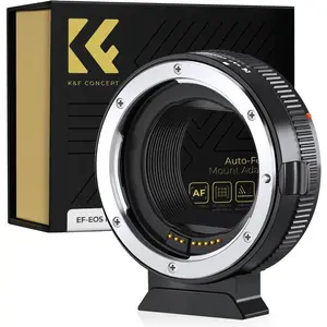 K&F Concept Auto-Focus Lens Mount Adapter - Camera Lens Mounting Accessories, Tech Accessories for Canon EF/EF-S Lenses & EOS R Series RF Mirrorless Cameras, Automatic Exif Signal Transmission