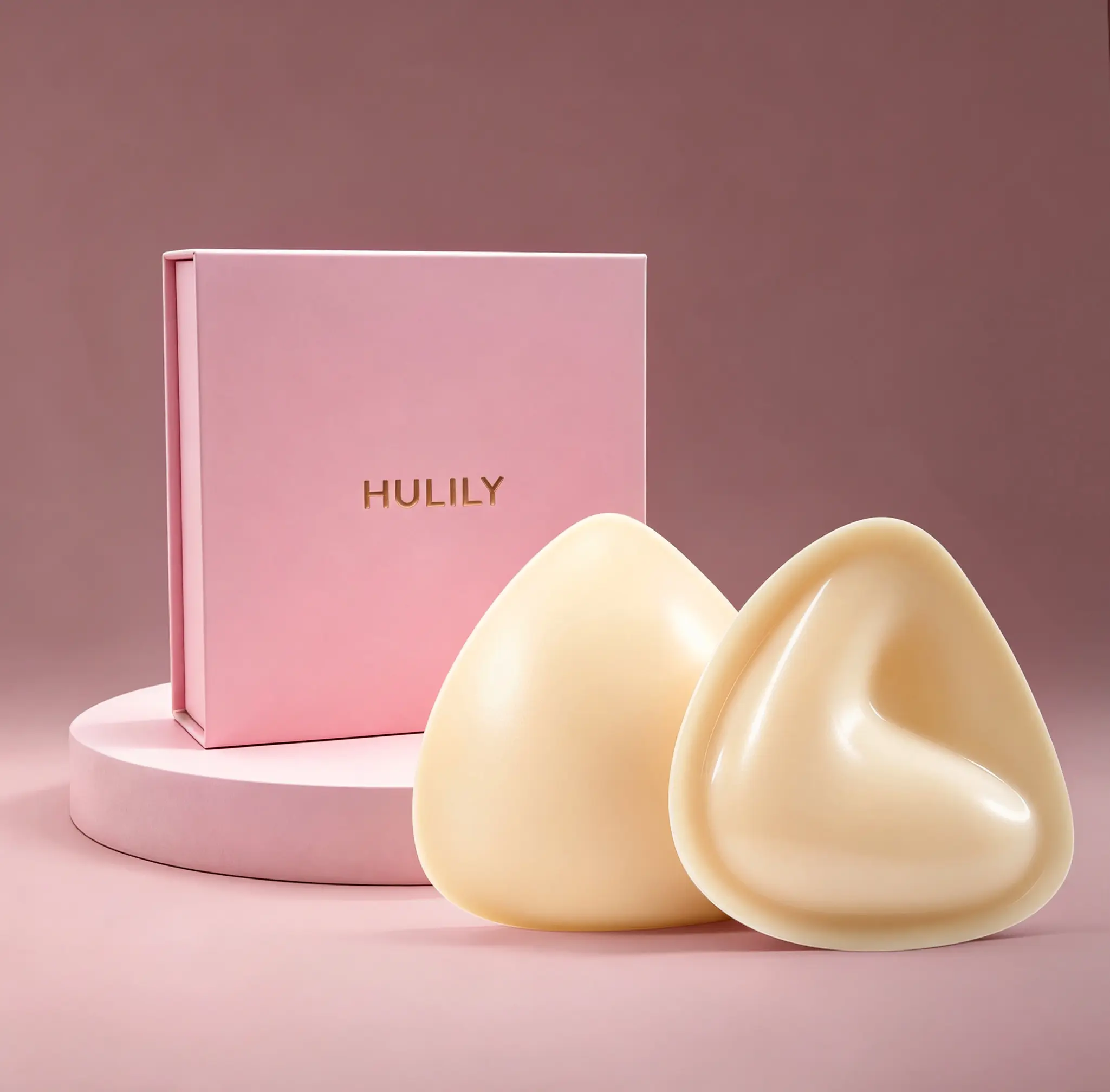 Hulily Pink Round Thin Sticky Double-Sided Adhesive Bra Liner – Pushup & Ample Inserts, Reusable for Bikinis, Backless Skirts, Wedding Dresses, Strapless Lingerie for Women bridal wear sricky cup insert sticy