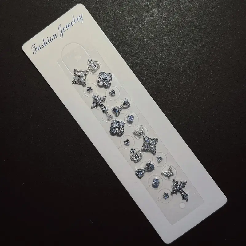 LuluPop Luxury Ear Seeds Jewelry No Piercing Rhinestone Mixed Charm Ear Stickers