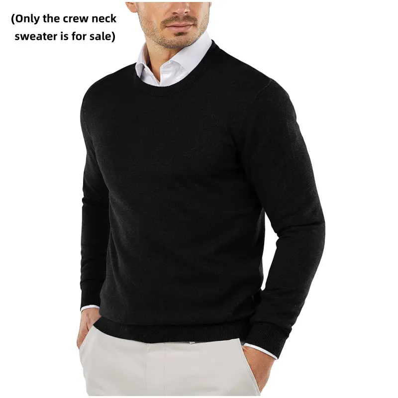 COOFANDY B Fall Outfits Luigi Limited Time Clearance Men's Crew Neck Sweater Slim Fit Lightweight Sweatshirts Knitted Pullover Knitwear Basic (Only the crew neck sweater is for sale)