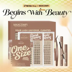 MaxComfi Brown Breeze Spider Individual Eyelashes, DD-Curl DIY Lash Clusters, Super Soft Thin Band, Waterproof Long-Lasting, Beginner-Friendly Daily Wear False Lashes for Flawless Voluminous Look, Individual Lashes Summervibes