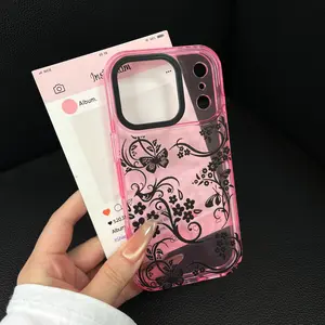 Phone Case iPhone 17 16 PlUS 15 Pro Max 14 13 12 Lines of Flowers Pattern skin-friendly feel Non-Yellowing Shockproof Soft Silicone Lightweight Transparent Cover. phone 17 case/16 case/15 promax case