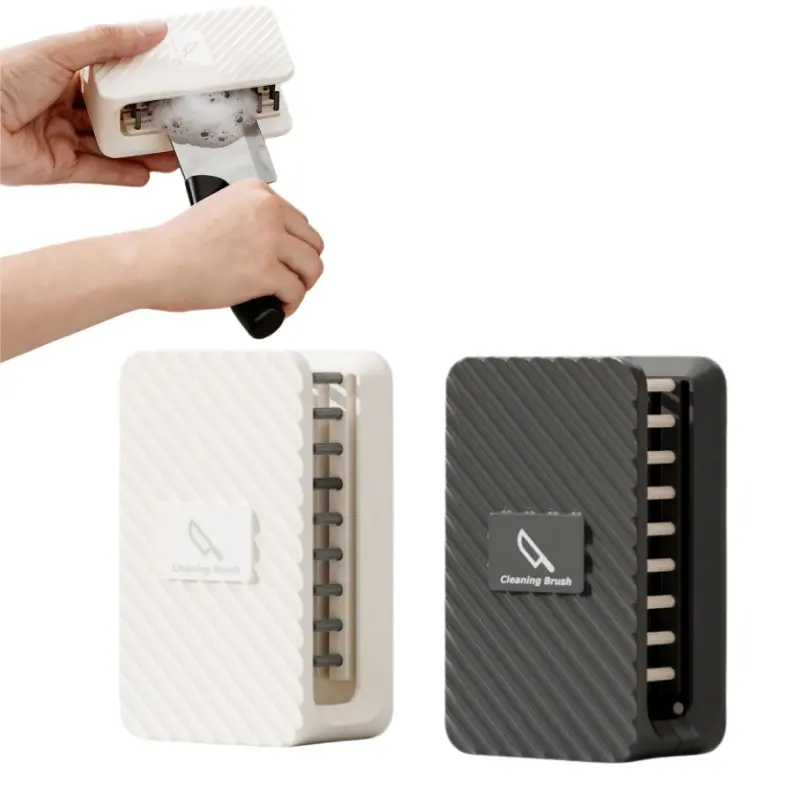 【Back to School】Dual‑Sided Creative Kitchen Utensil Cleaning Brush, Safe Anti‑cut Scrubber for Washing Sharp Kitchen Knives, Spoons, Forks, Chopsticks and Tableware, Multifunctional Dish Washing Cleaner Tool for Kitchen Daily Use-MM1