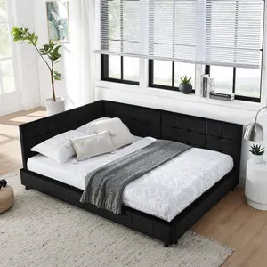 Full Size Upholstered Daybed Frame, Sofa Bed Frame with Comfortable Backrest and Armrests, Full Size Platform Bed for Bedroom, Living Room,Velvet (80.5''*59''*30.5'')