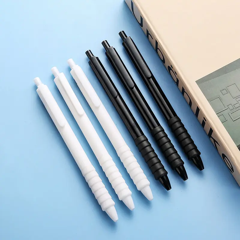 6 Pack St Head Quick-Dry Practice Pens, Clicker Gel Pens, Smooth Writing Pens, Simple Exam Use, Learning Office Stationery Set