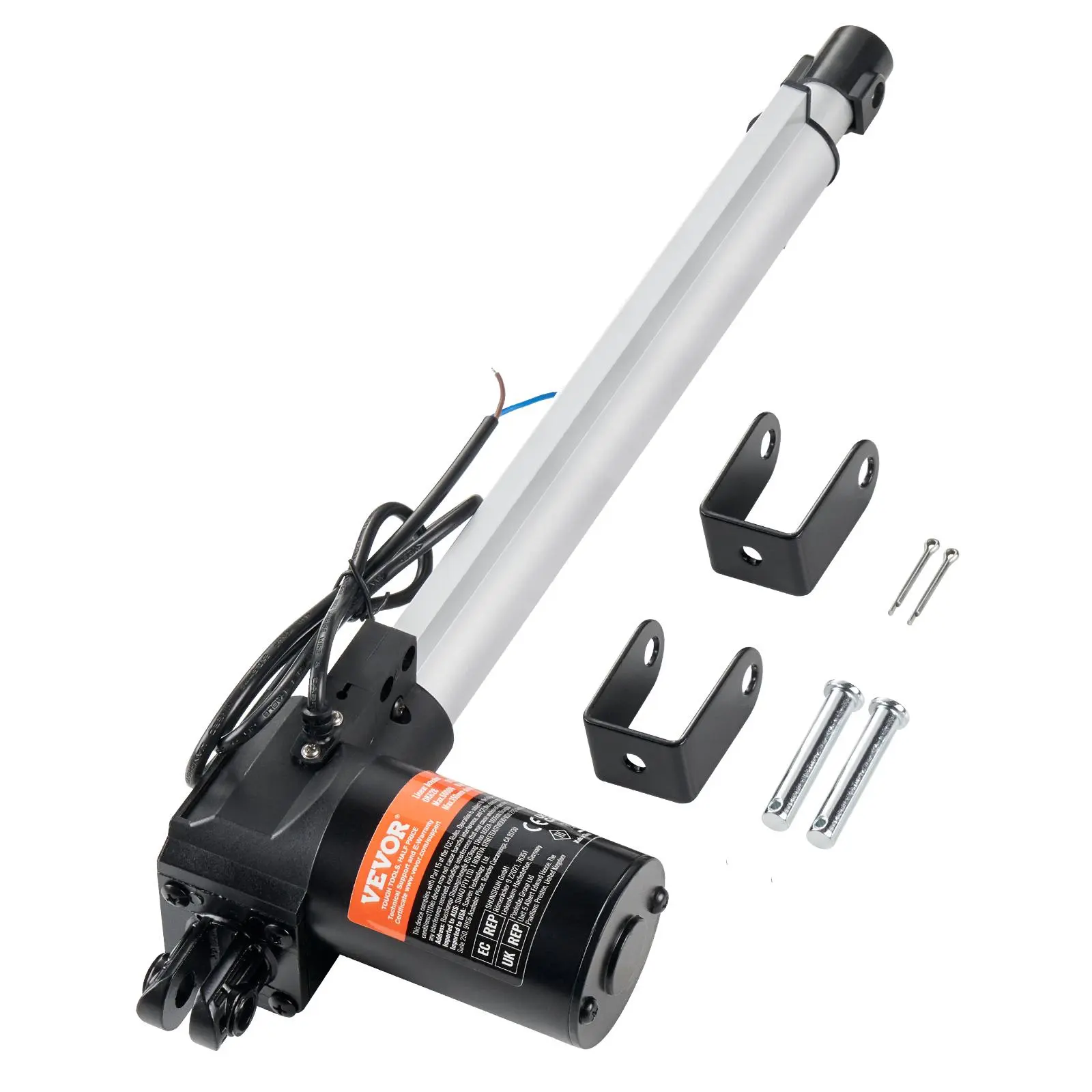 【summerfinds】VEVOR Linear Actuator 12V, 12 Inch Heavy Duty 1320lbs/6000N Linear Actuator, 0.19"/s Linear Motion Actuator with Mounting Bracket & IP44 Protection for Electric Door Industrial Machinery Vessels Cargo