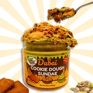 Dubai Cookie Dough Sundae Pistachio Cream Cookie Butter Dessert Jar