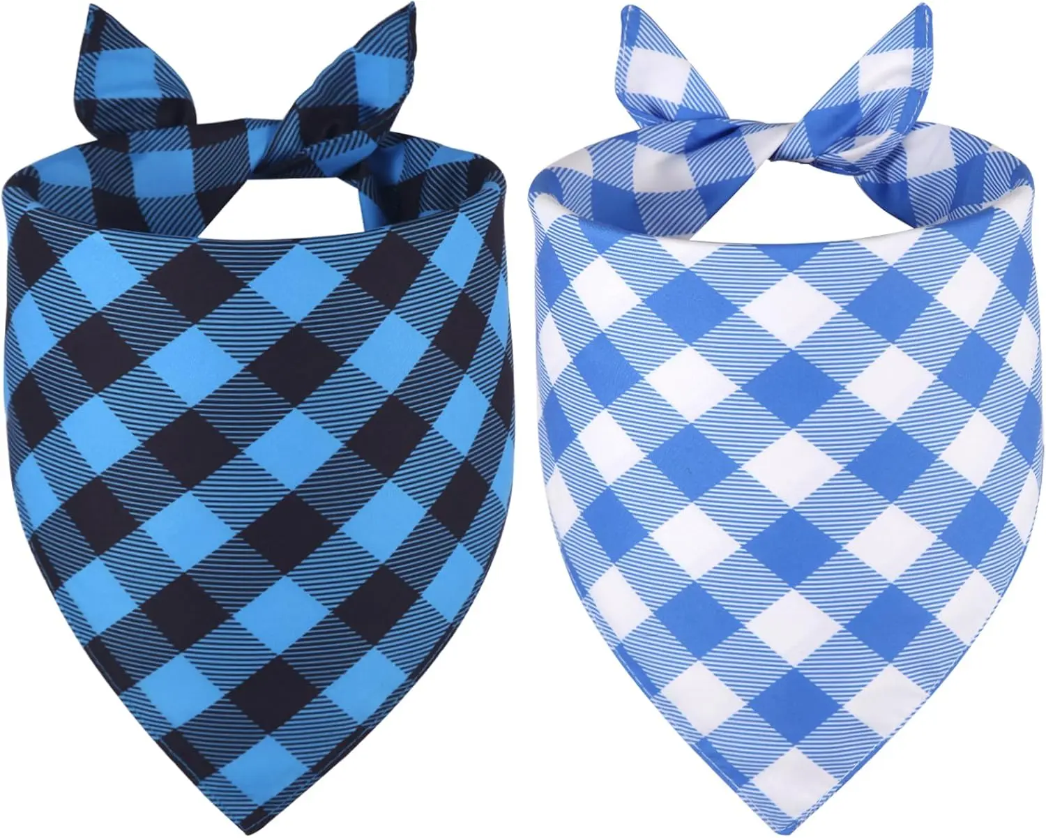 Small Pet Reversible Light Plaid Polyester Bibs (2PCS, 15x21in) - Durable Family Scarves for Small Dogs, Cheerful Design, Lightweight, Machine Washable for Parties & All Seasons, 15X21 Inches