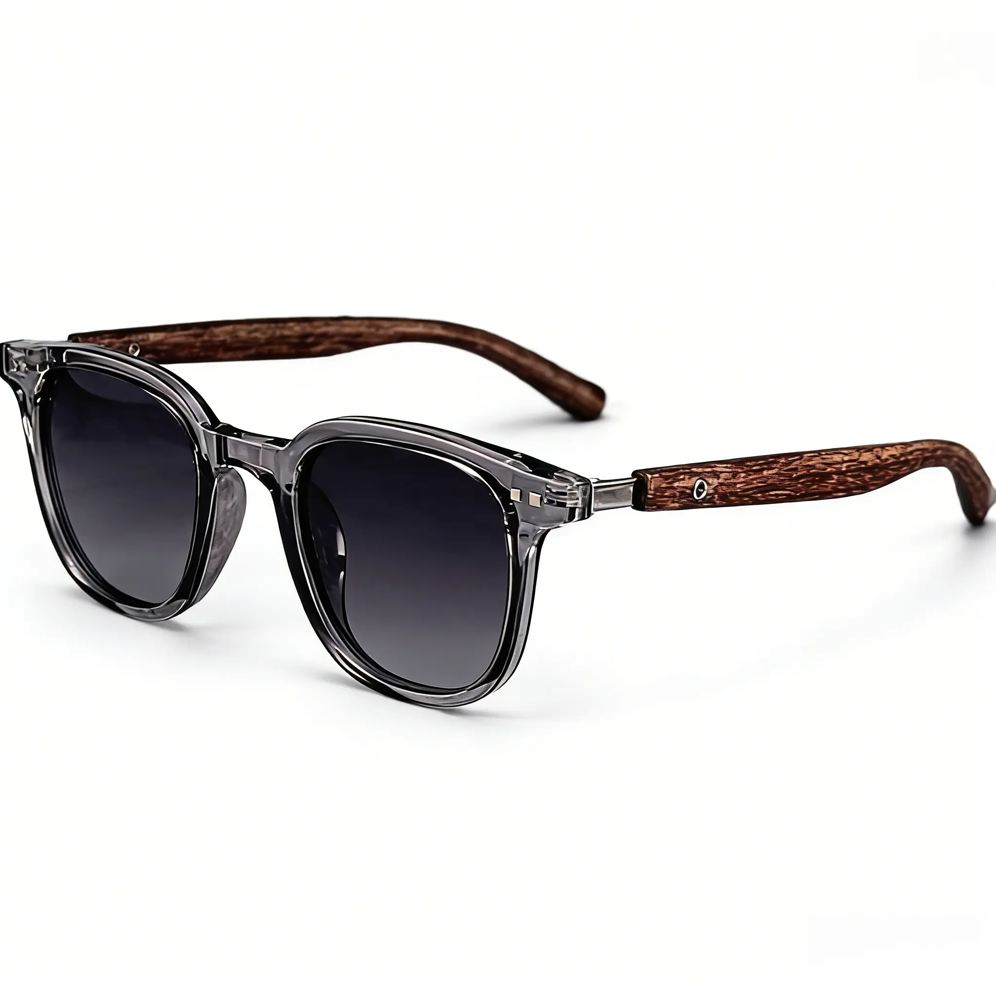 Retro Square-Frame Wood Grain Sunglasses for Men and Women, UV Eye Safety Protection, Stable Fit for Cycling & Daily & Outdoor Sports Activities