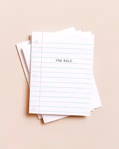 You Rule Notebook Paper — Teacher Appreciation Thanks Card