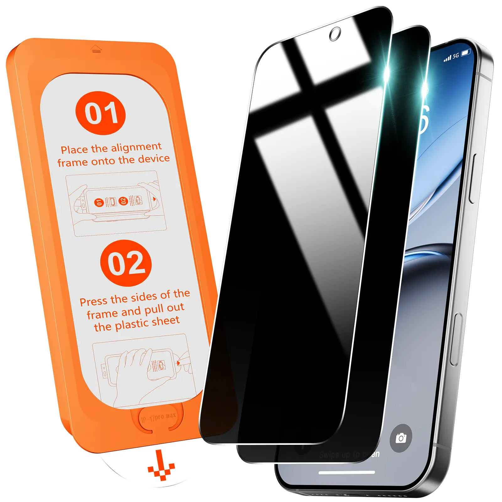 OMOTON Protective Privacy Tempered Glass Screen Protector for 17 Air, Pro & Pro Max Smartphones - 2 Pack, Auto-Dust Removal, 9H+ Hardness, 12FT Military Grade Shatterproof, 100% Anti-Spy, Full Coverage, Shockproof Cellphone Accessory, Accessories