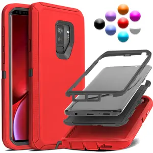 For Samsung Galaxy S9 S9 Plus Shockproof Case Heavy Duty Triple Layers Protective Dropproof Rugged Cover
