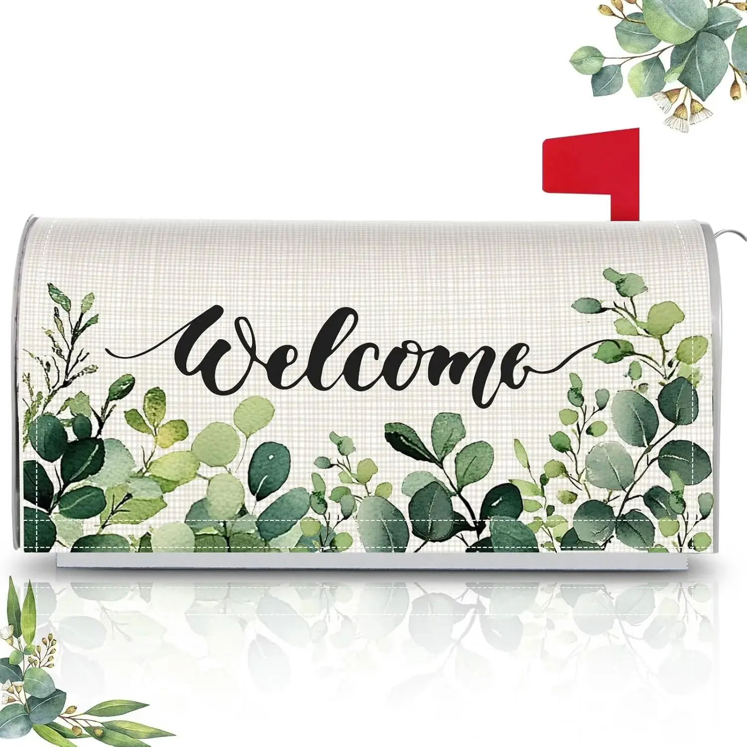 Mailbox Covers Magnetic Welcome Letter Box Wrap Standard Size 21x18 Inch Decoration for Outdoor Garden Yard