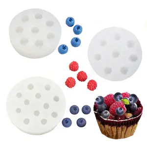 Realistic Blueberry Raspberry Cake Molds, Fake Bread Paper Cups Fruit Cream Cake Shaped Silicone Mold, Decoration Baking Tool