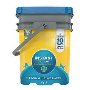 Instant Action Clumping Cat Litter, Natural, Low Dust, Odor Control, 35 lb. Pail