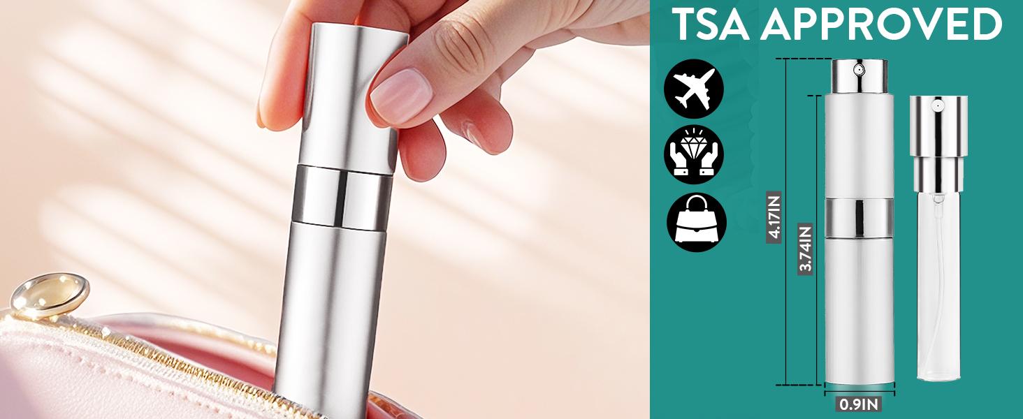 6 Pack 8ML Empty Perfume Atomizer Cologne Travel Spray Bottle for Refill Portable Cologne Dispenser Mini Sprayer for Women Men Twist Tpye