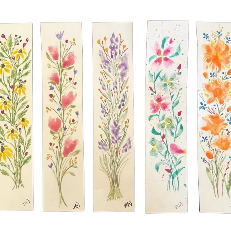 Hand painted bookmarks - set of 5 Hand painted bookmarks - set of 5