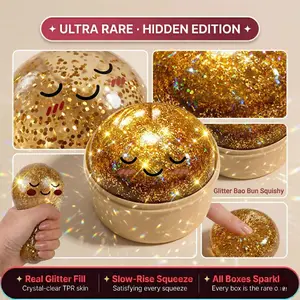 Viral Dumpling Squishy ULTRA RARE Gold Glitter Hidden Edition | Dumpling Squishies Squishy Dumpling Slow Rise Stress Relief Soft TPR Squeeze Ball Fidget Toy Sensory ASMR Oddly Satisfying Gift
