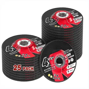 25 Pack Grinding Wheels 4-1/2 Inch, Grinder Wheel for General Purpose Metal & Stainless Steel, Aluminum Oxide Grinding Disc 4 1/2 for Angle Grinder, Depressed Center 4.5" * 1/4" * 7/8"